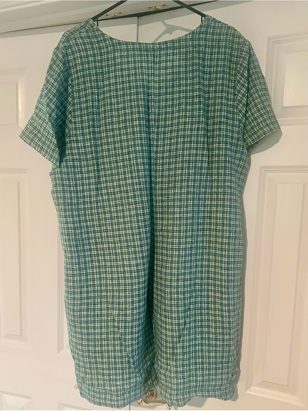 Green Plaid Casual Woven Dress - Picture 2 of 2